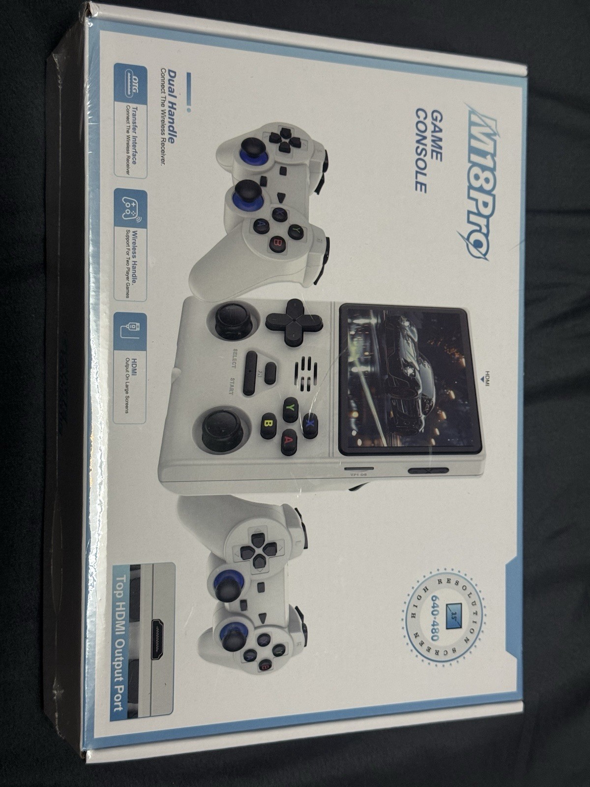 M18Pro Game Console Dual Wireless Handles HDMI 64GB White 640×480 Home Console