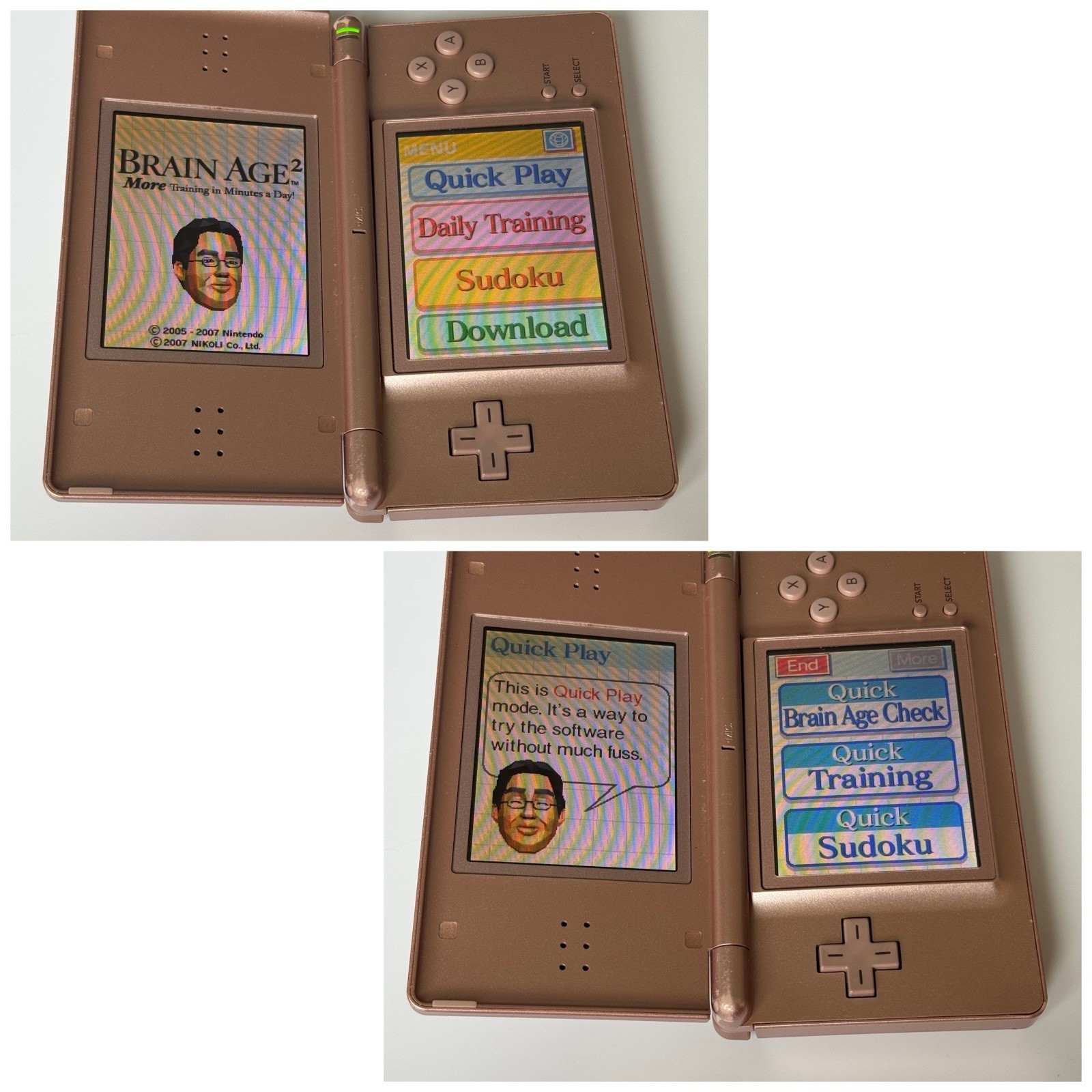 Nintendo DS Lite Console Metallic Rose With Charging Cable Stylus Games – TESTED