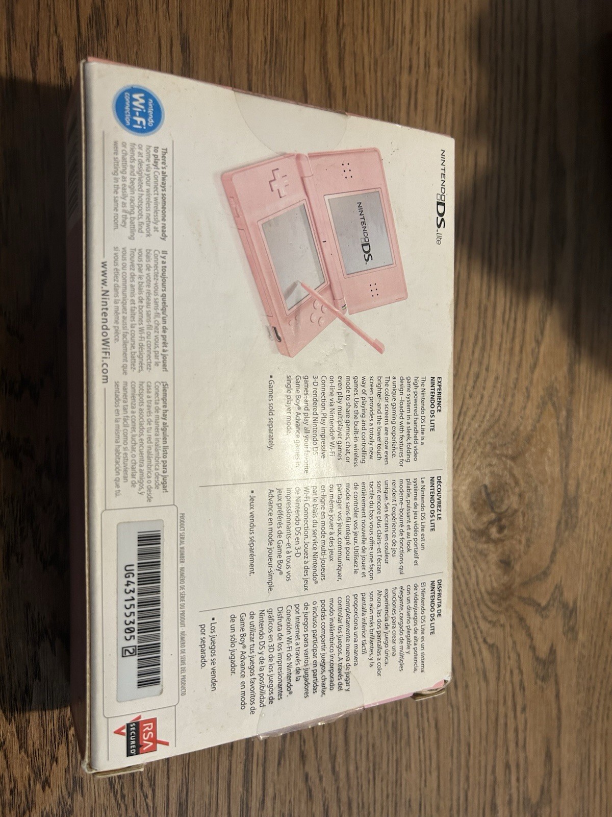 Nintendo DS Lite Pink Handheld System Tested Works CIB W/ Charger