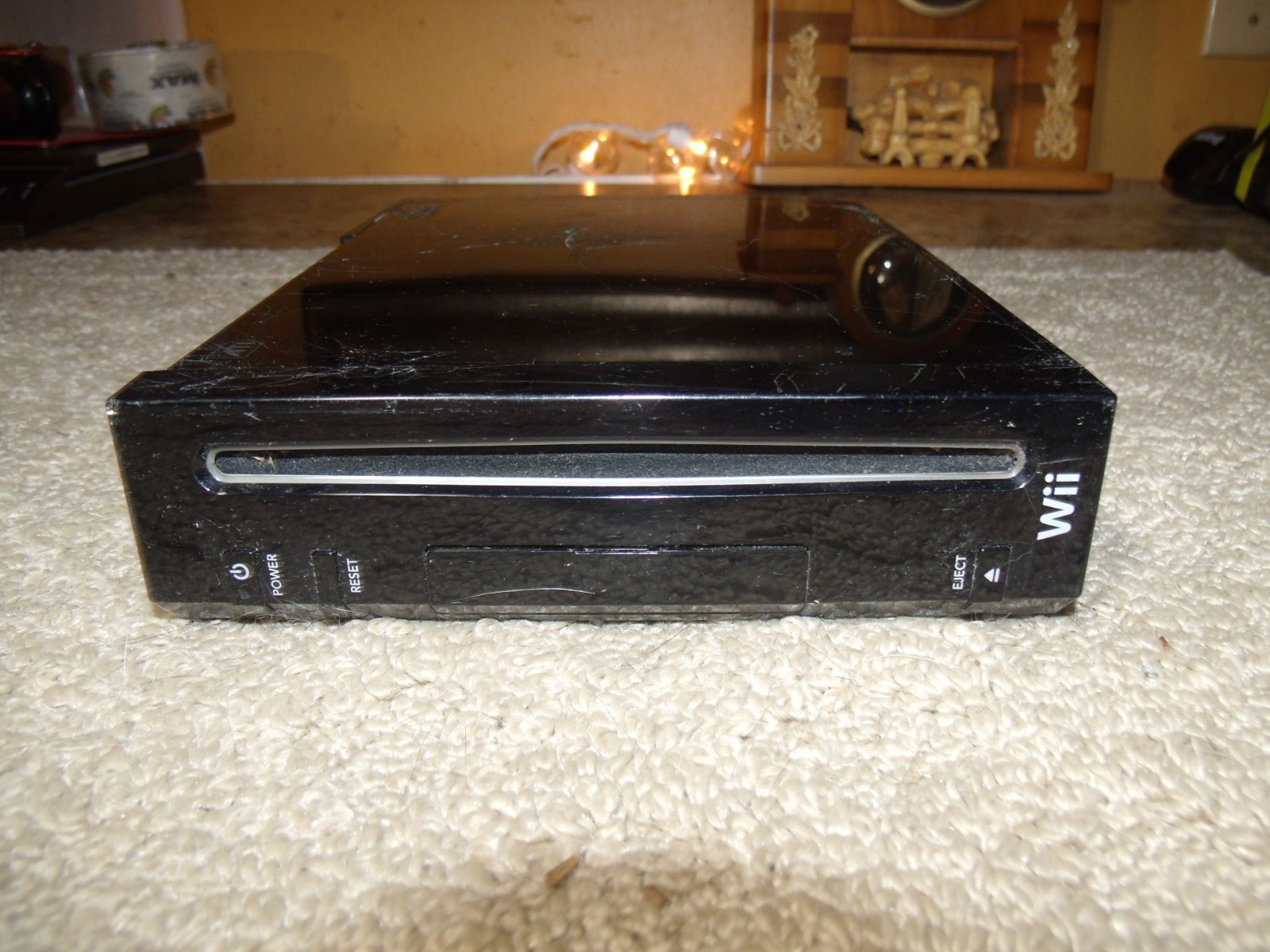 Nintendo Wii Black RVL-001 Console Only NO CORDS OR CONTROLLER Tested & Working