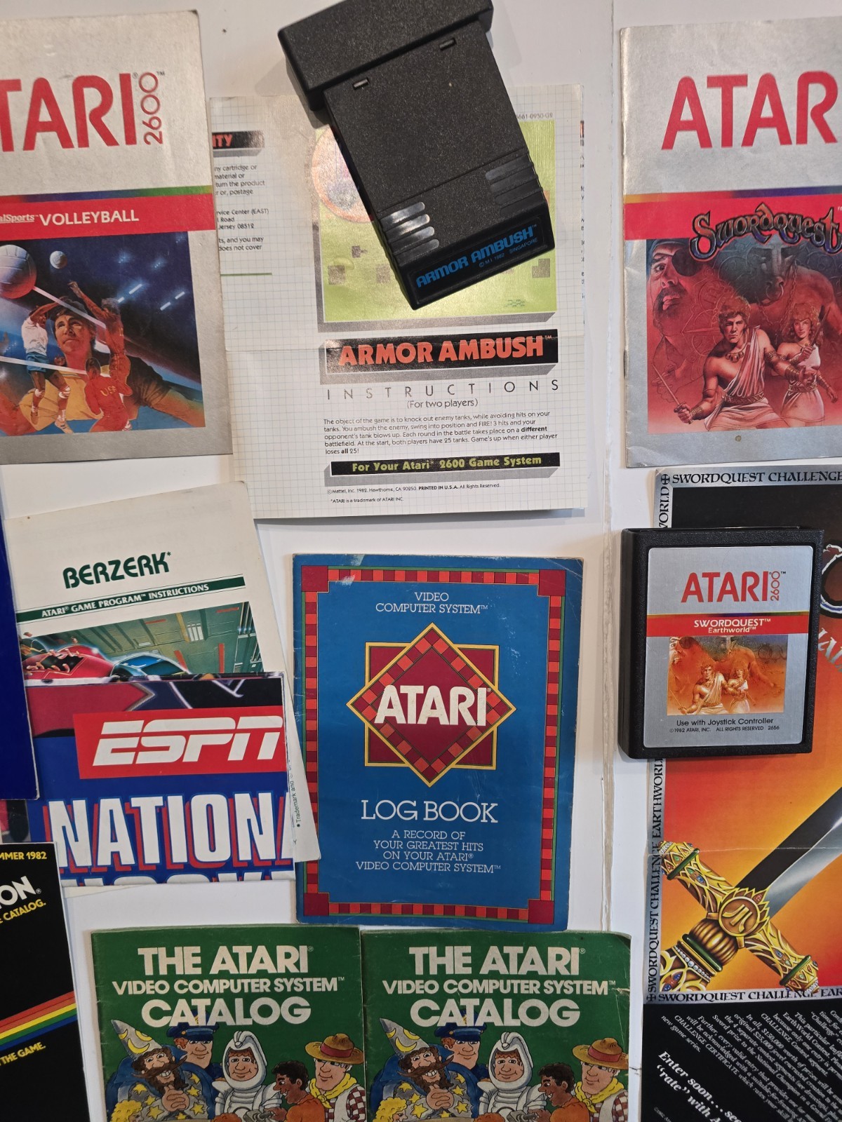 Atari 2600 Console And 27 Games Plus Controllers Lots Of Manuals, Cords Untested