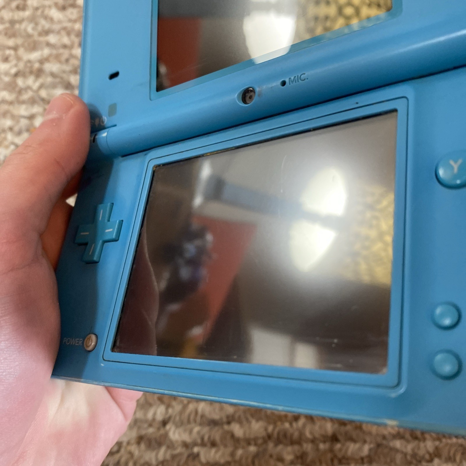 Nintendo DSi Blue Handheld Console Camera/Charger Stylus Tested