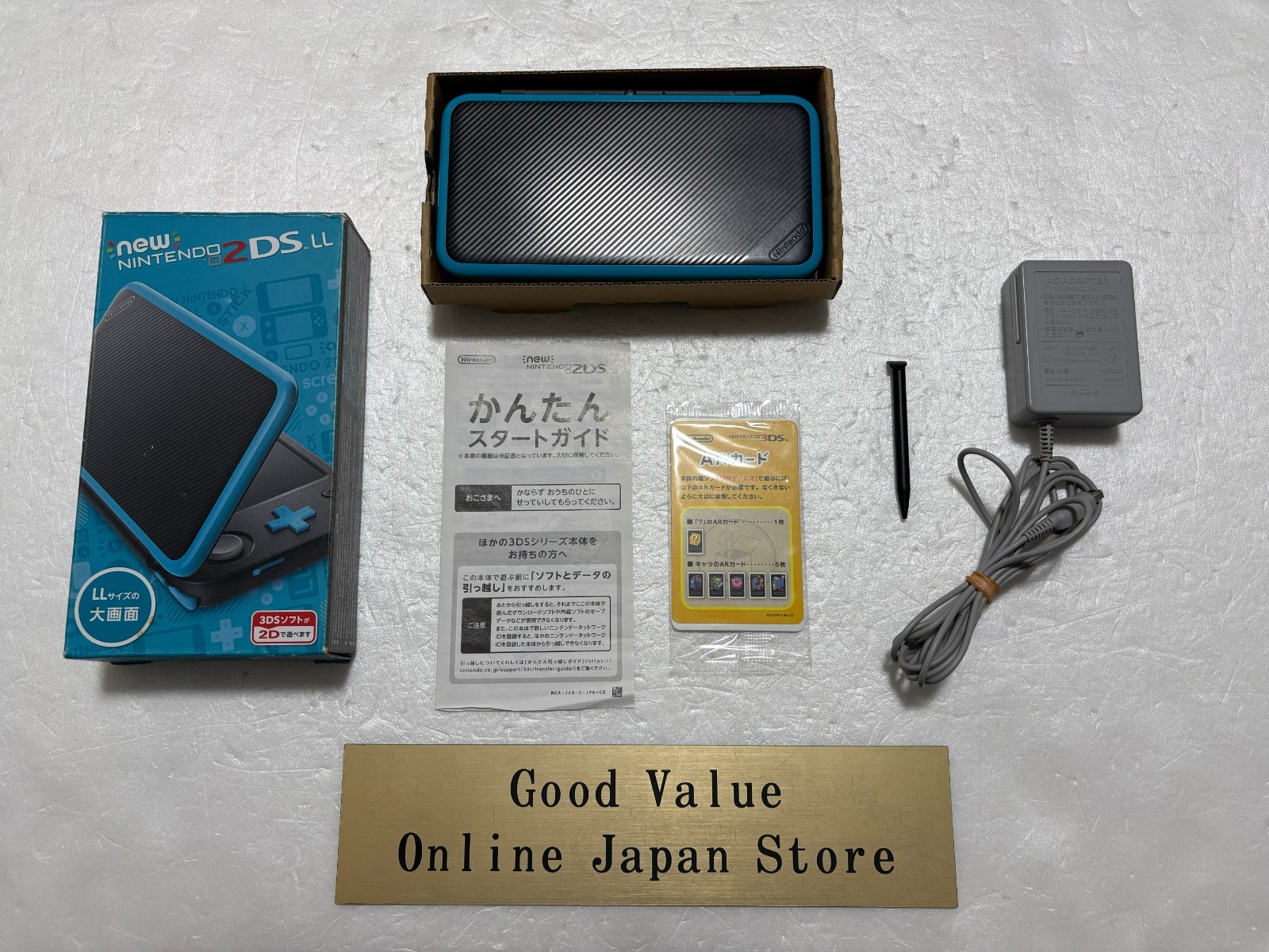 New Nintendo 2DS XL Black Turquoise Console Japanese with Original Box