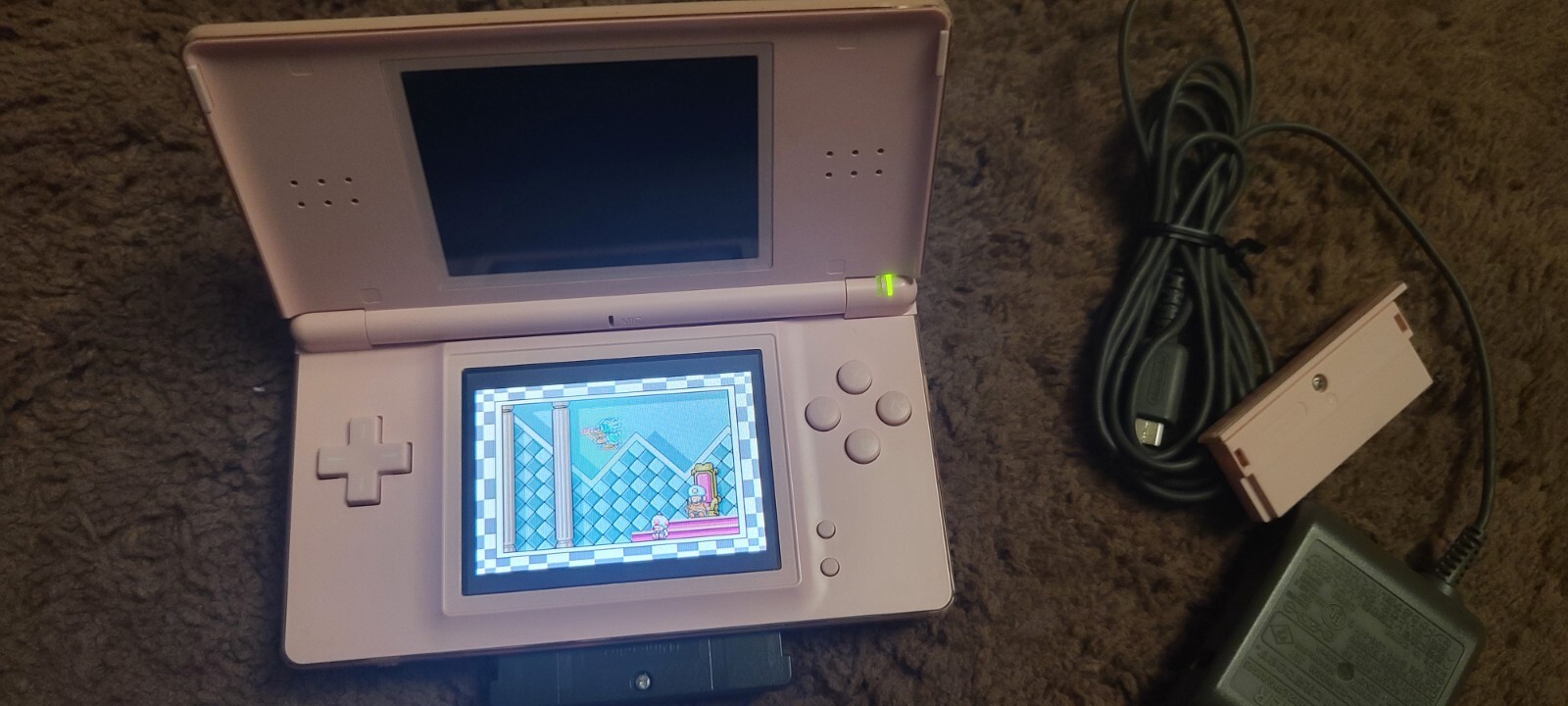 Nintendo DS Lite Handheld Console with Stylus and Wall Charger coral pink