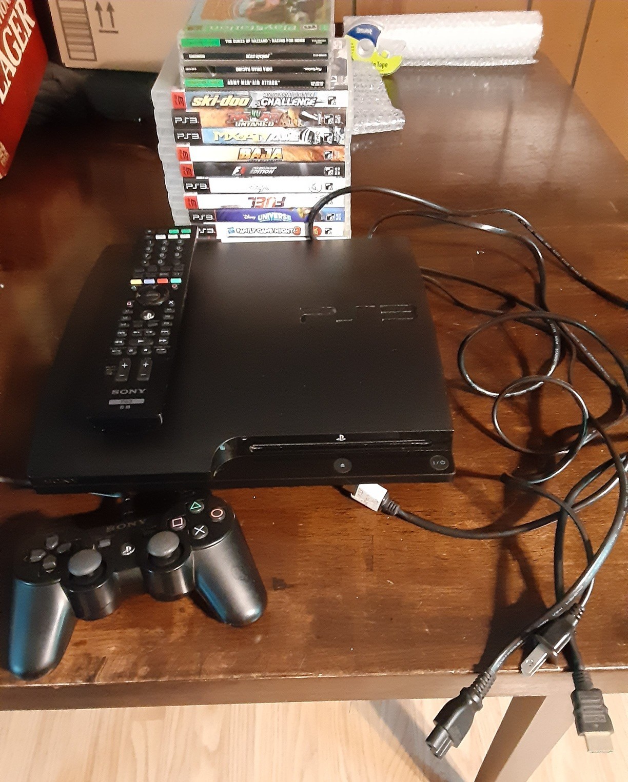 Sony PlayStation 3 Slim CECH3001A Ready To Play 17 Games Controller Cords Remote