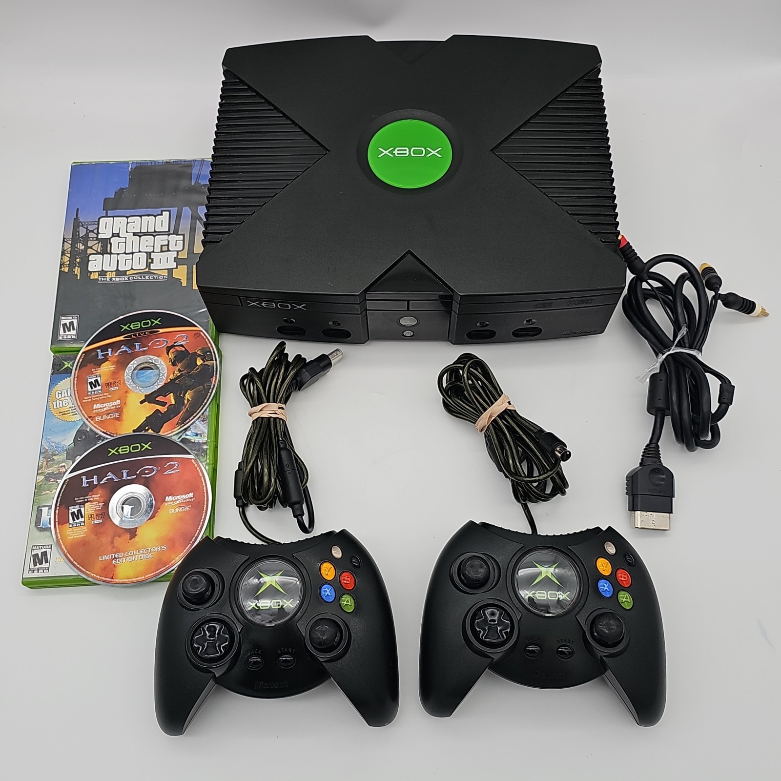Microsoft Original Xbox OG Console 8gb w/ Cables 2 OEM Controllers Games – READ