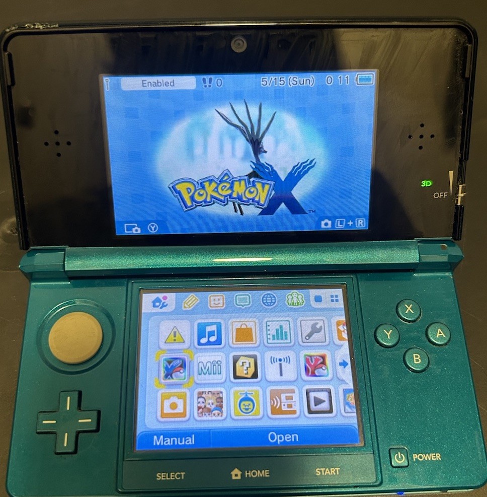 Nintendo 3DS Handheld System – Aqua Blue w/Pokémon X