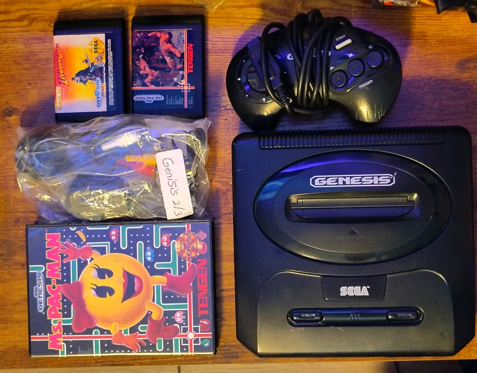 Sega Genesis Lot Bundle 3 Games Controller Cables Ready to Play VG+