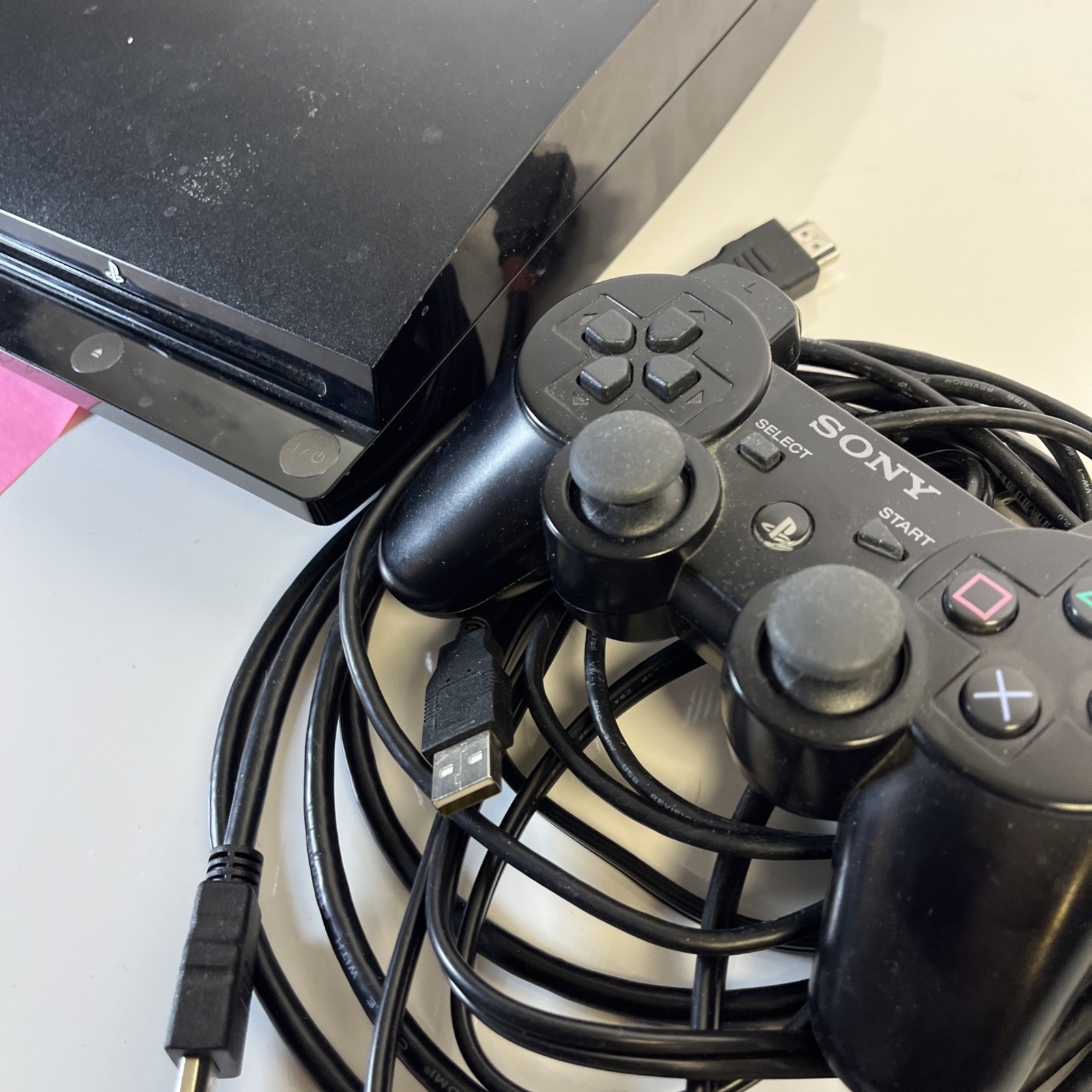 Sony PlayStation PS3 Slim Console CECH-3001A 150GB Controller Cords tested