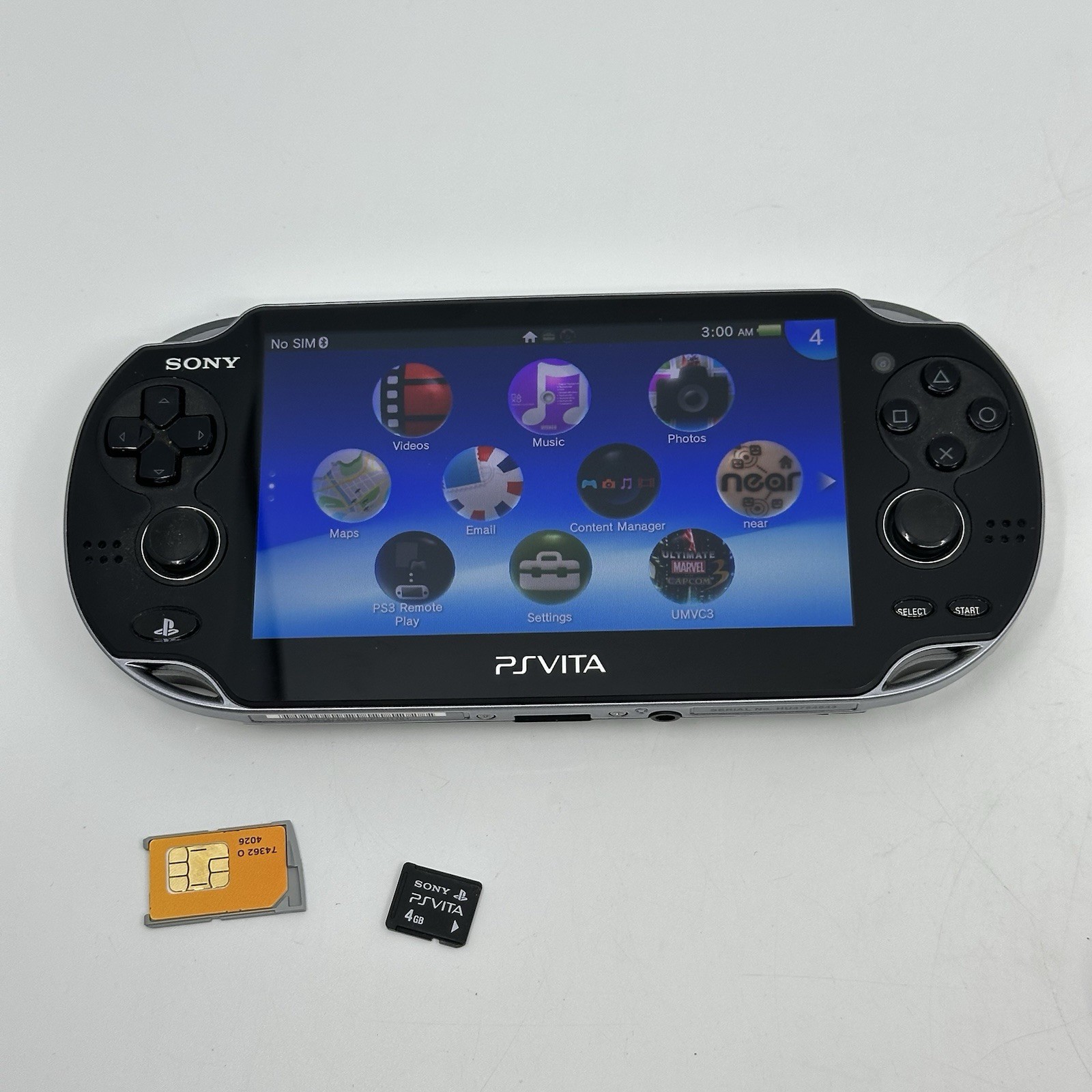 Sony Playstation PS Vita PCH-1101. 3G/WiFi. Console w/ 4gb Card Tested Working