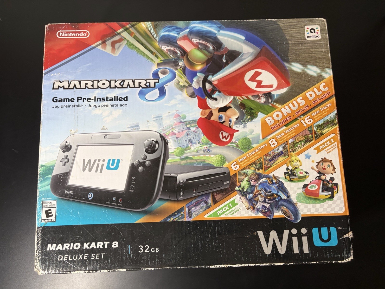 Mario Kart 8 Deluxe Set Nintendo Wii U Black Game Console Brand New