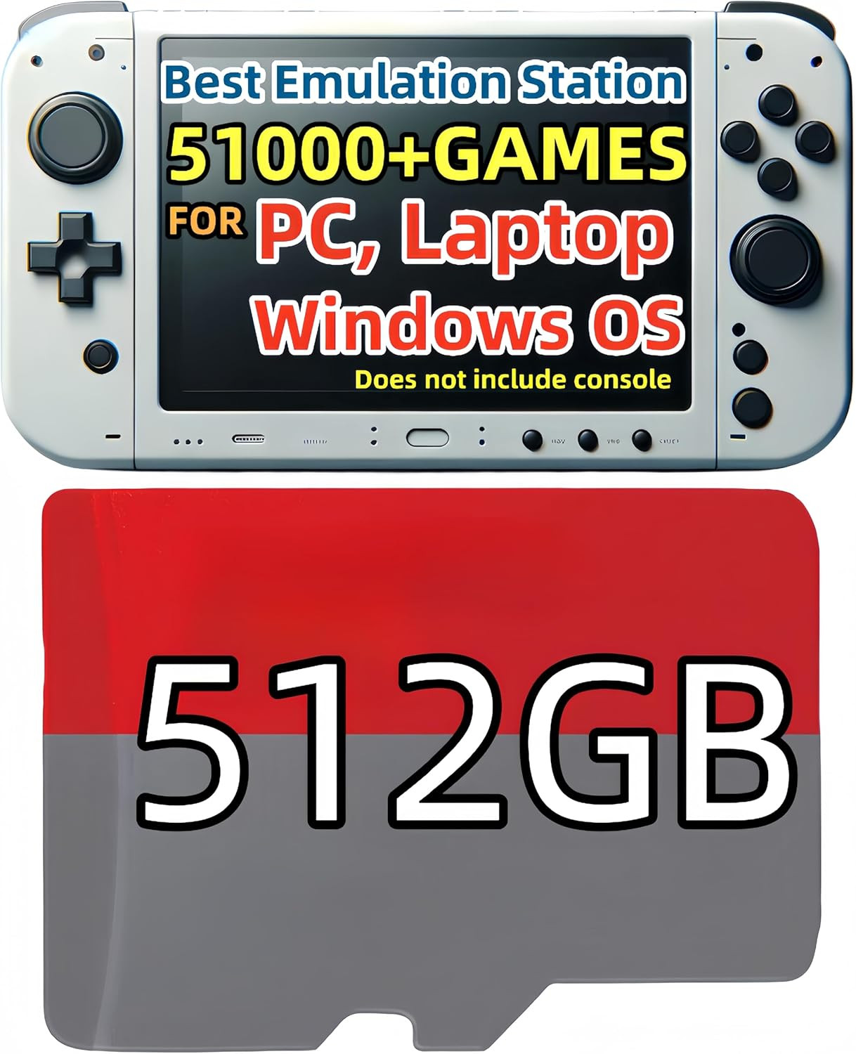 512GB Retrobat Game System for Handheld Consoles, Windows OS, Batocera System Em
