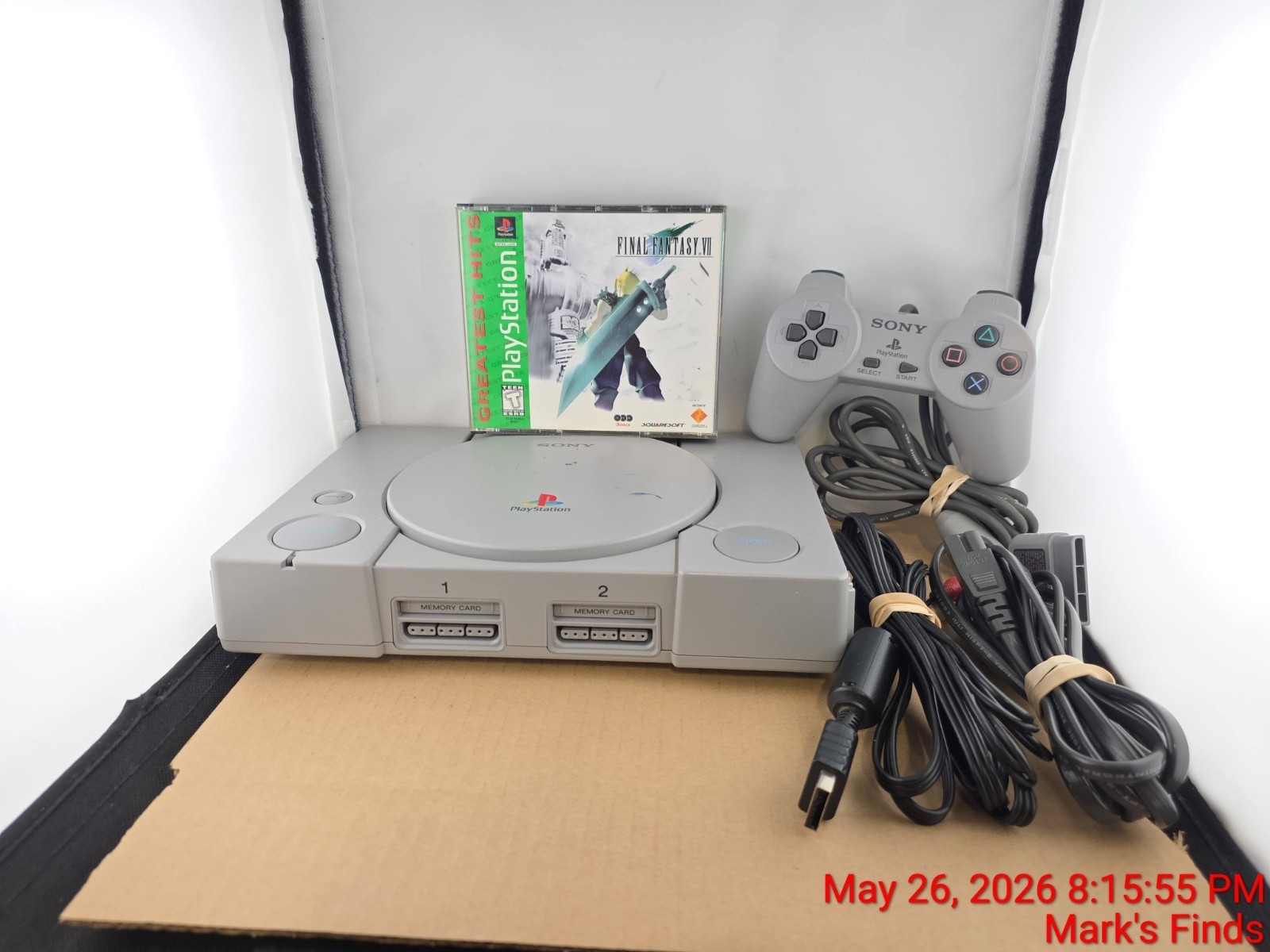 Sony PlayStation 1 PS1 Console – Gray + Cables + Controller Final Fantasy VII