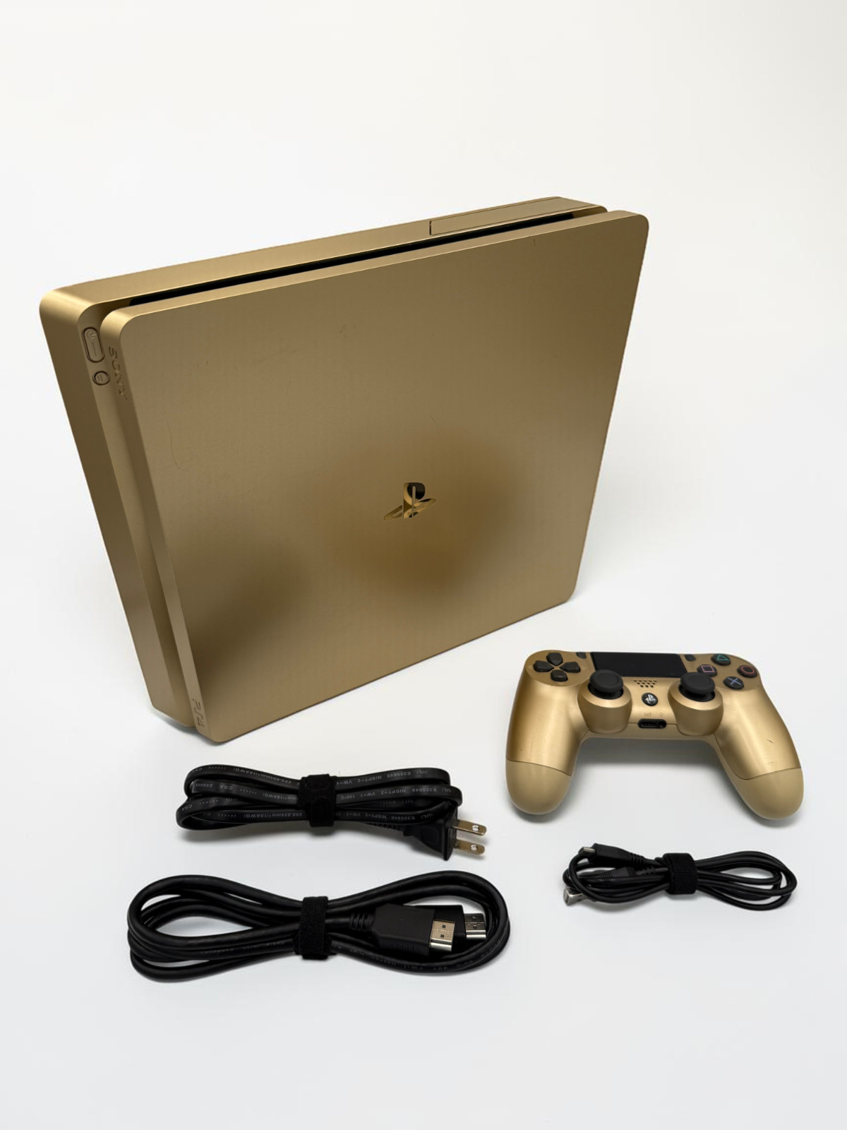 Sony Playstation 4 PS4 Slim 1TB Limited Edition Gold w Controller Cleaned Tested