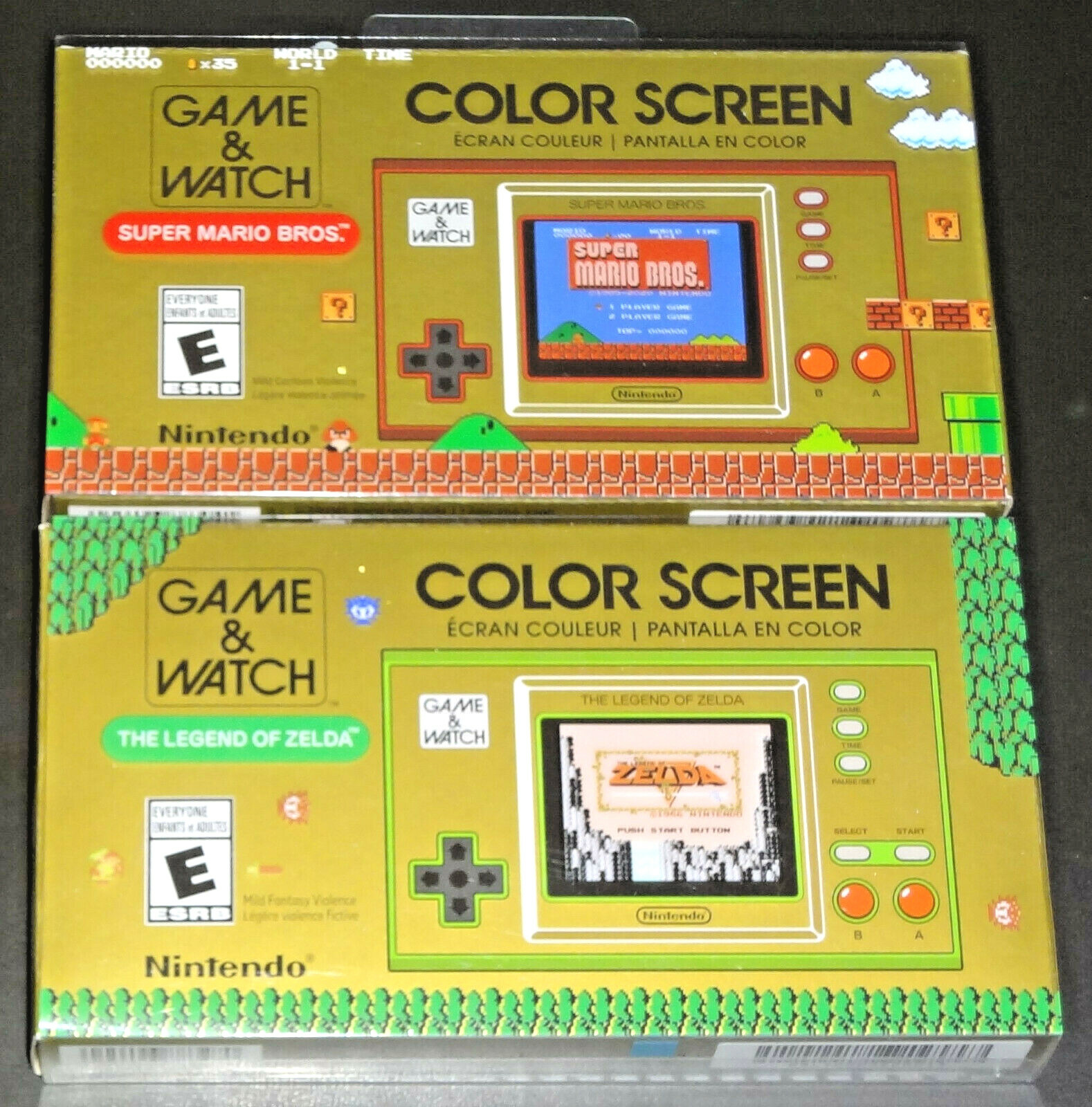 NINTENDO GAME AND WATCH SUPER MARIO BROS & LEGEND OF ZELDA COLOR HANDHELD SYSTEM