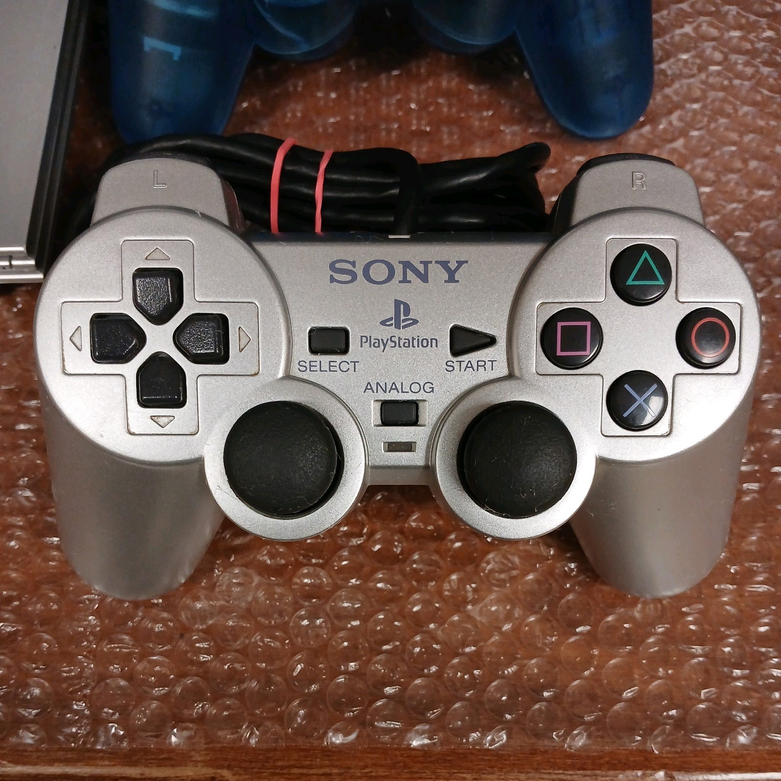 Sony PlayStation 2 Slim Silver SCPH-79001 w/ 2 Controllers, Cables, Memory card.