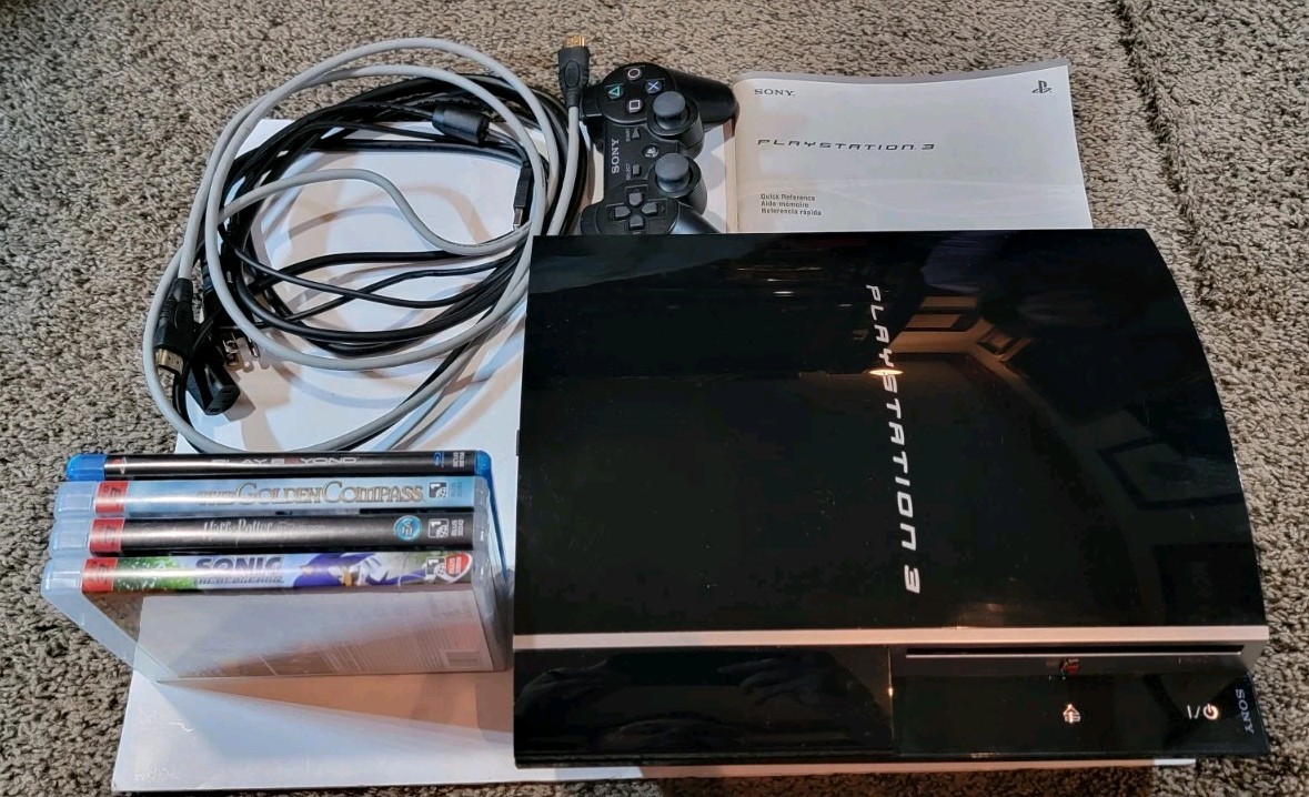Sony Playstation 3 PS3 CECHH01 Game Console Controler Game Lot Parts Repair