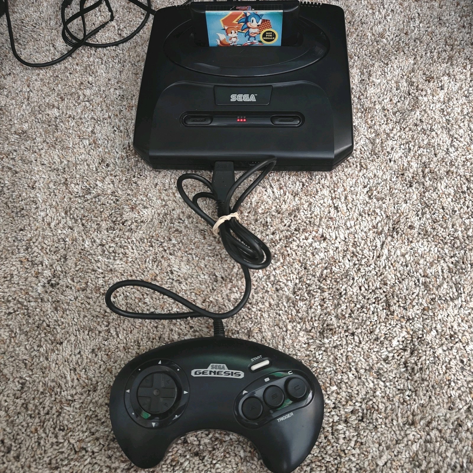 Sega Genesis Bundle (MK-1631) – Controller, Power & A/V Cables + Sonic 2 Game