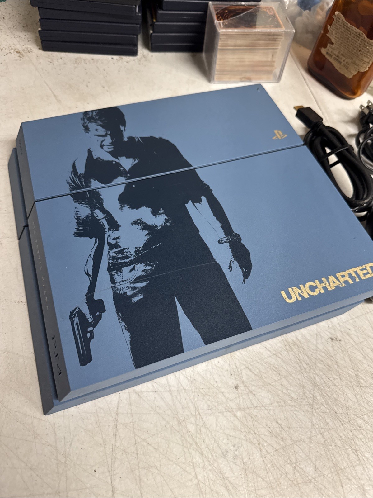 Sony PlayStation 4 PS4 Uncharted Limited Edition Blue Console 500GB CUH-1215A