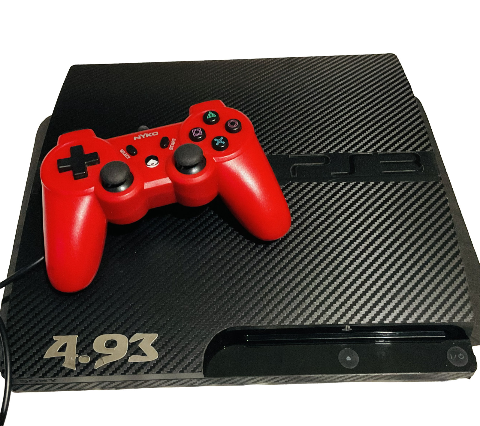 CUSTOM CARBON SONY PS3 H.3.N 4.93 Slim PS3 160GB Console CECH-3001A