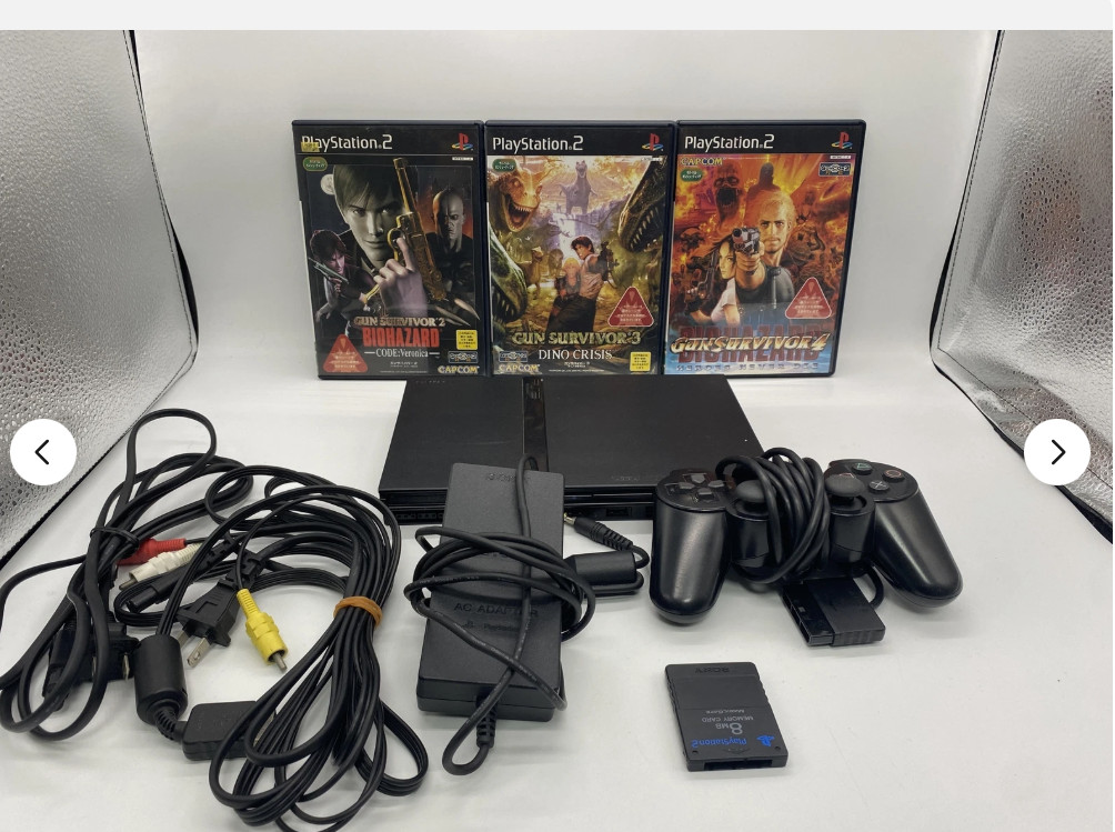 PS2 Playstation2 Console w/ Gun Survivor series set Black SCPH-70000