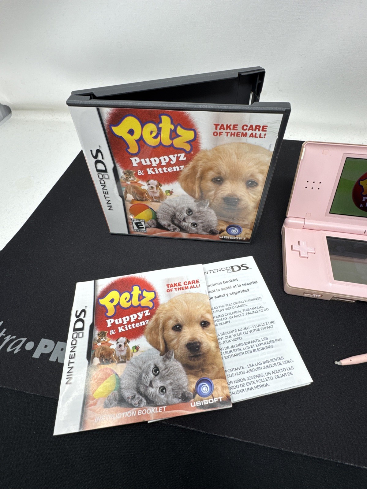 Nintendo DS Lite Pink Handheld Console USG-001 OEM USG-002 Charger, Game, & Case