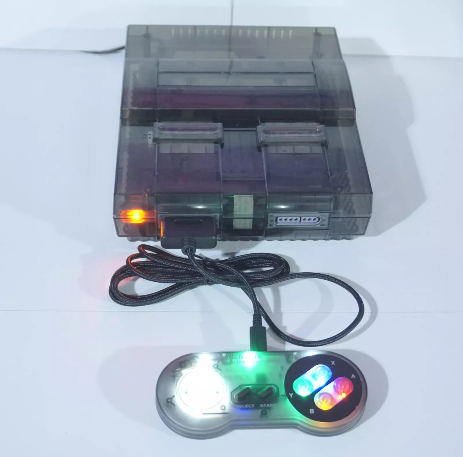 Authentic Transparent Clear Super Nintendo SNES Video Game Console SNS-001