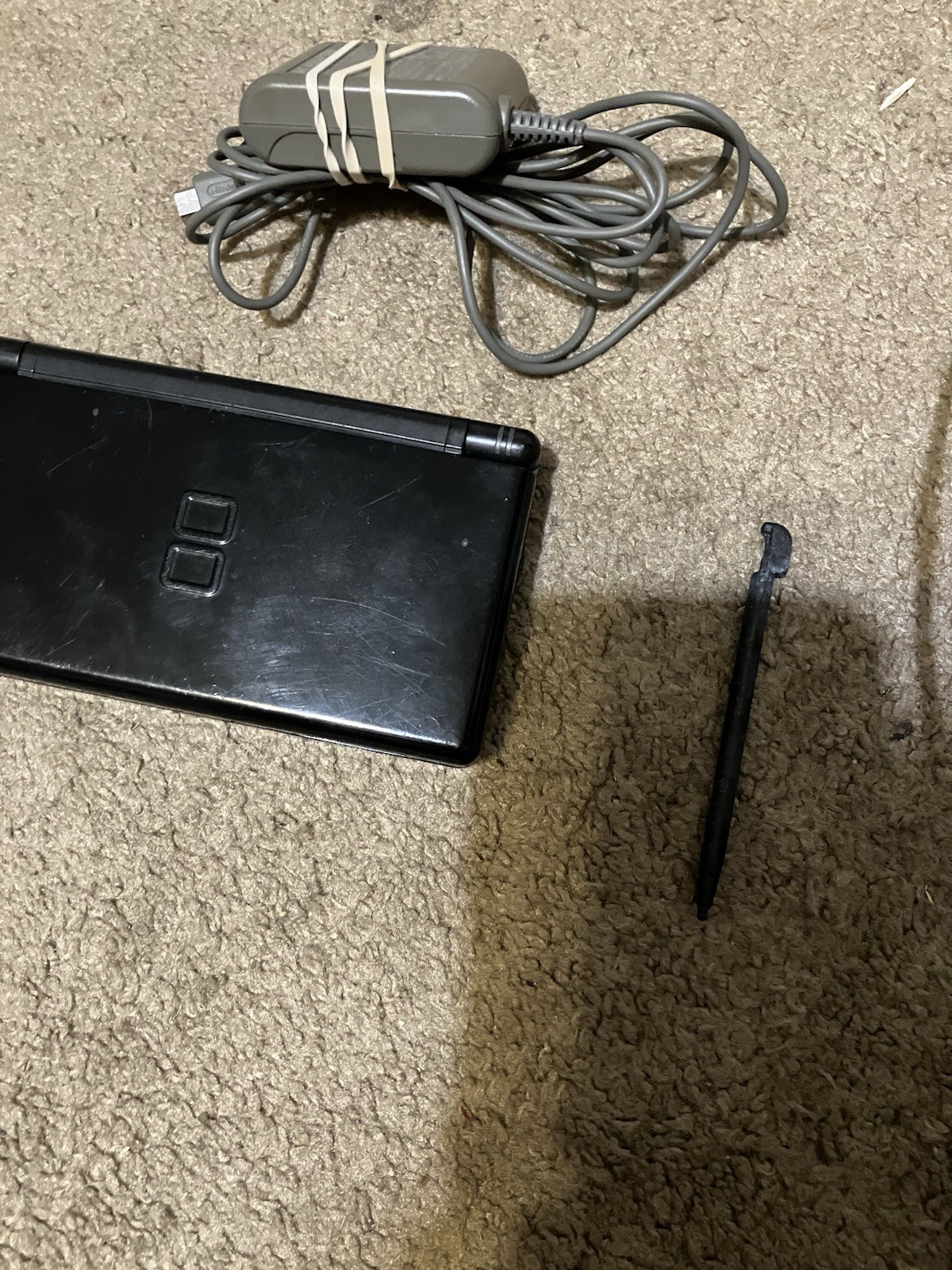 Authentic & Tested Jet Black Nintendo DS Lite With Charger & Stylus, Works, Read