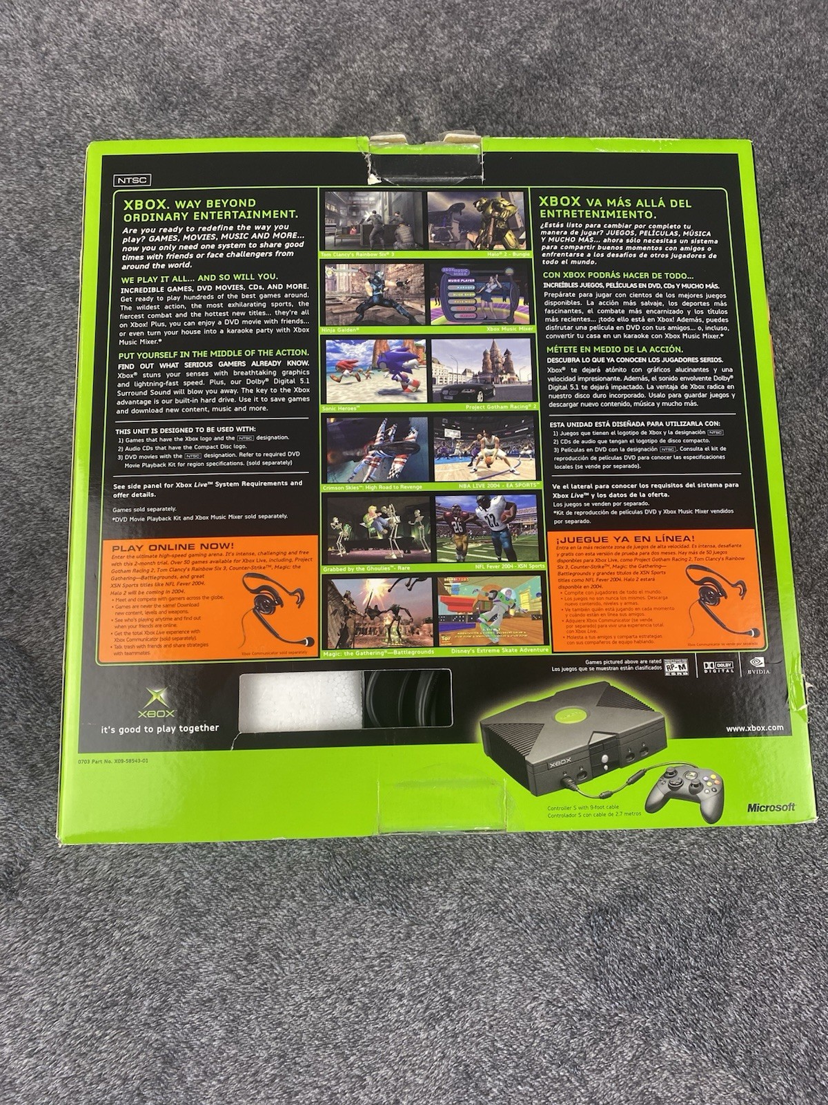 Original Microsoft Xbox Console System Complete In Box CIB NO GAME