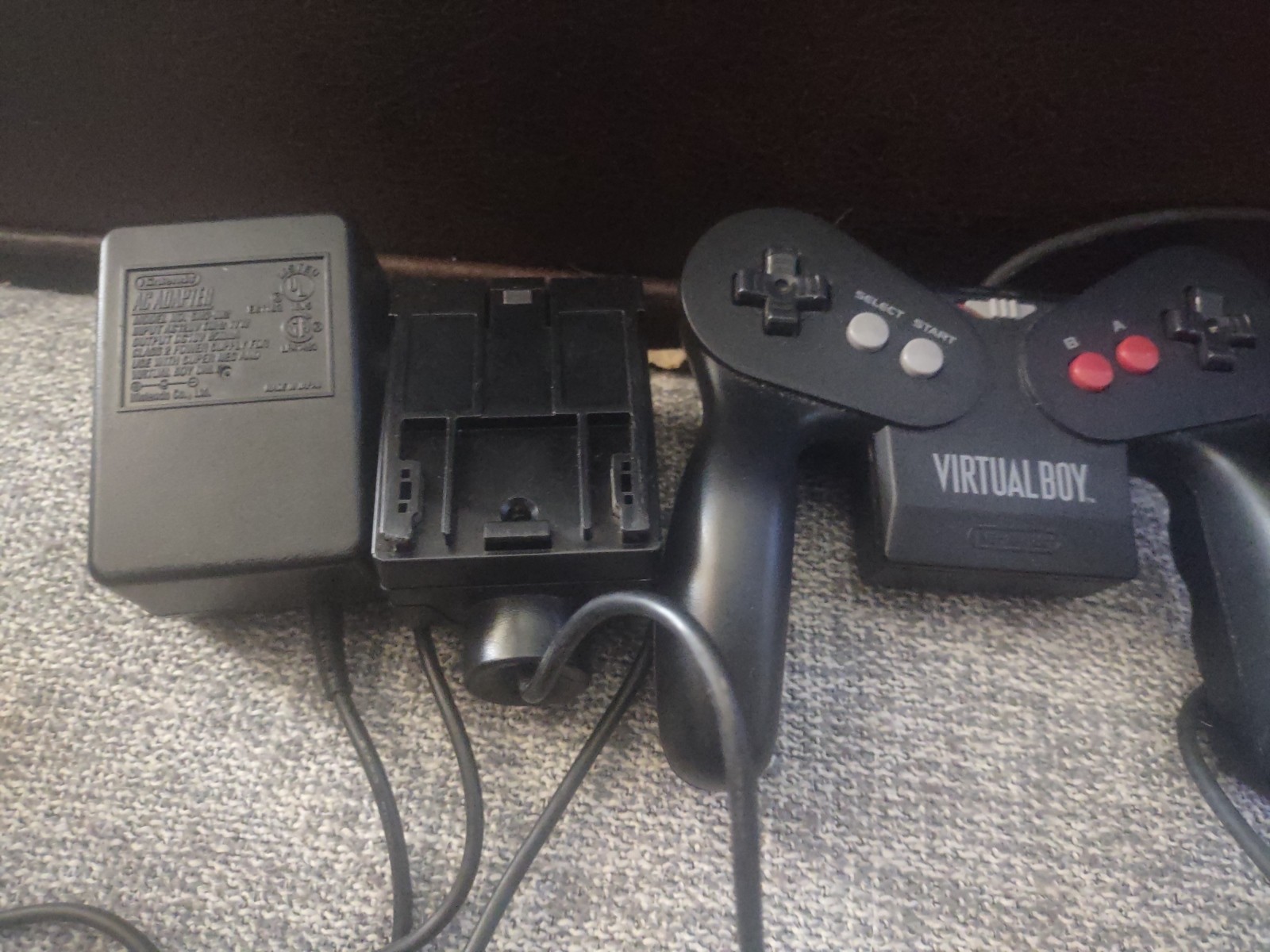 Nintendo Virtual Boy Controller with AC Adapter Tap & Power Supply VB Turn On