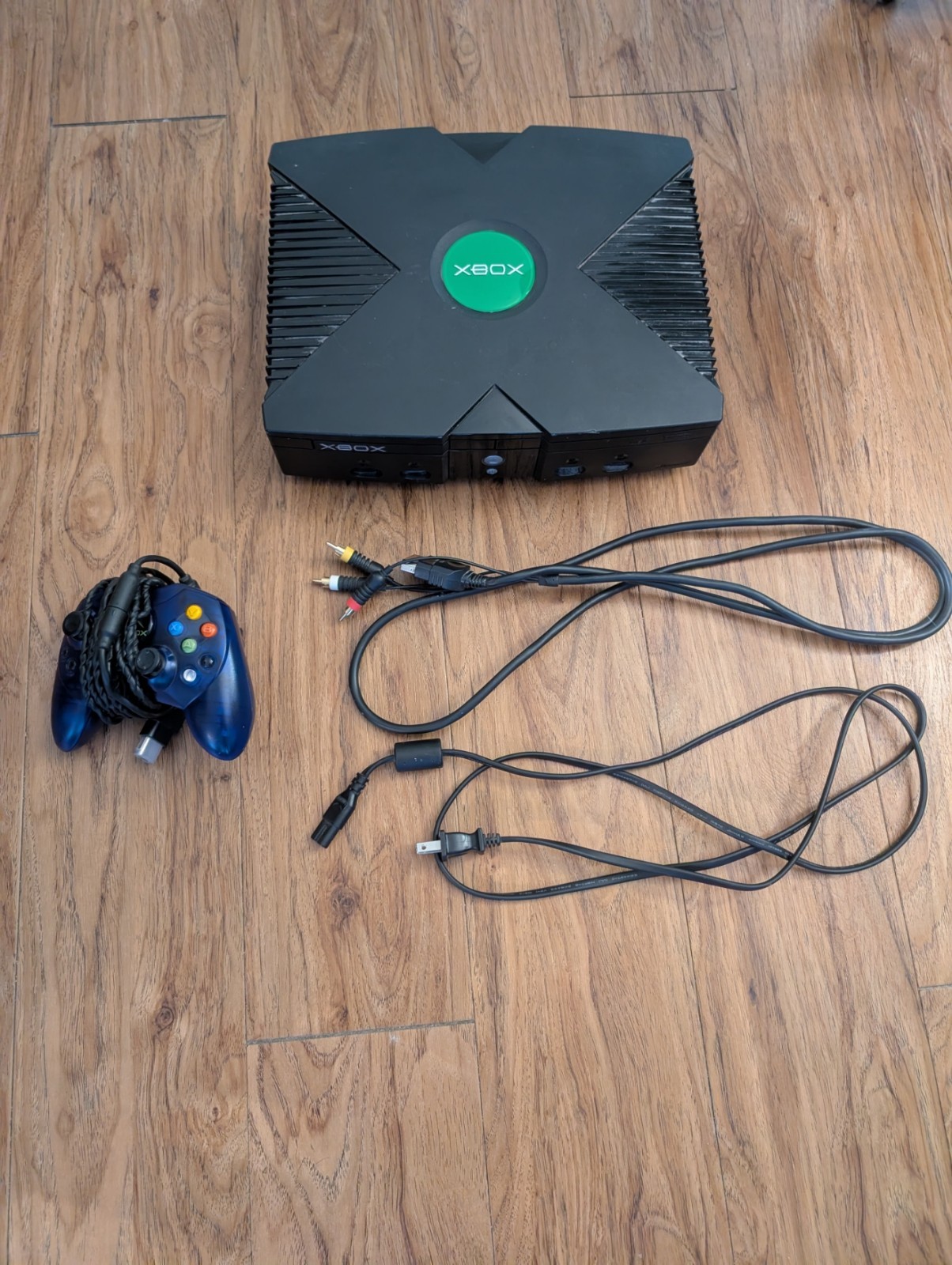 Used: Microsoft Xbox 8GB Home Console Black & Blue Controller Tested and Working