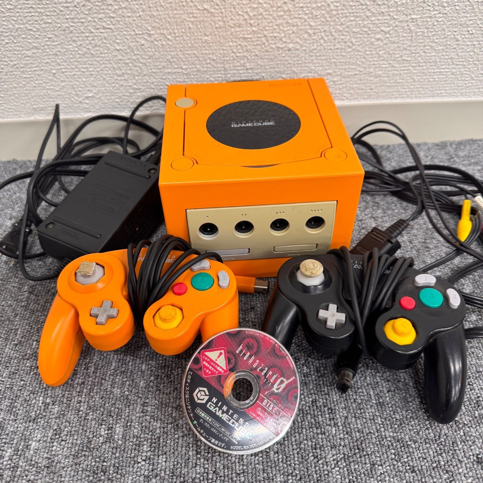 Nintendo GameCube Orange 2 Controllers Tested Working from Japan