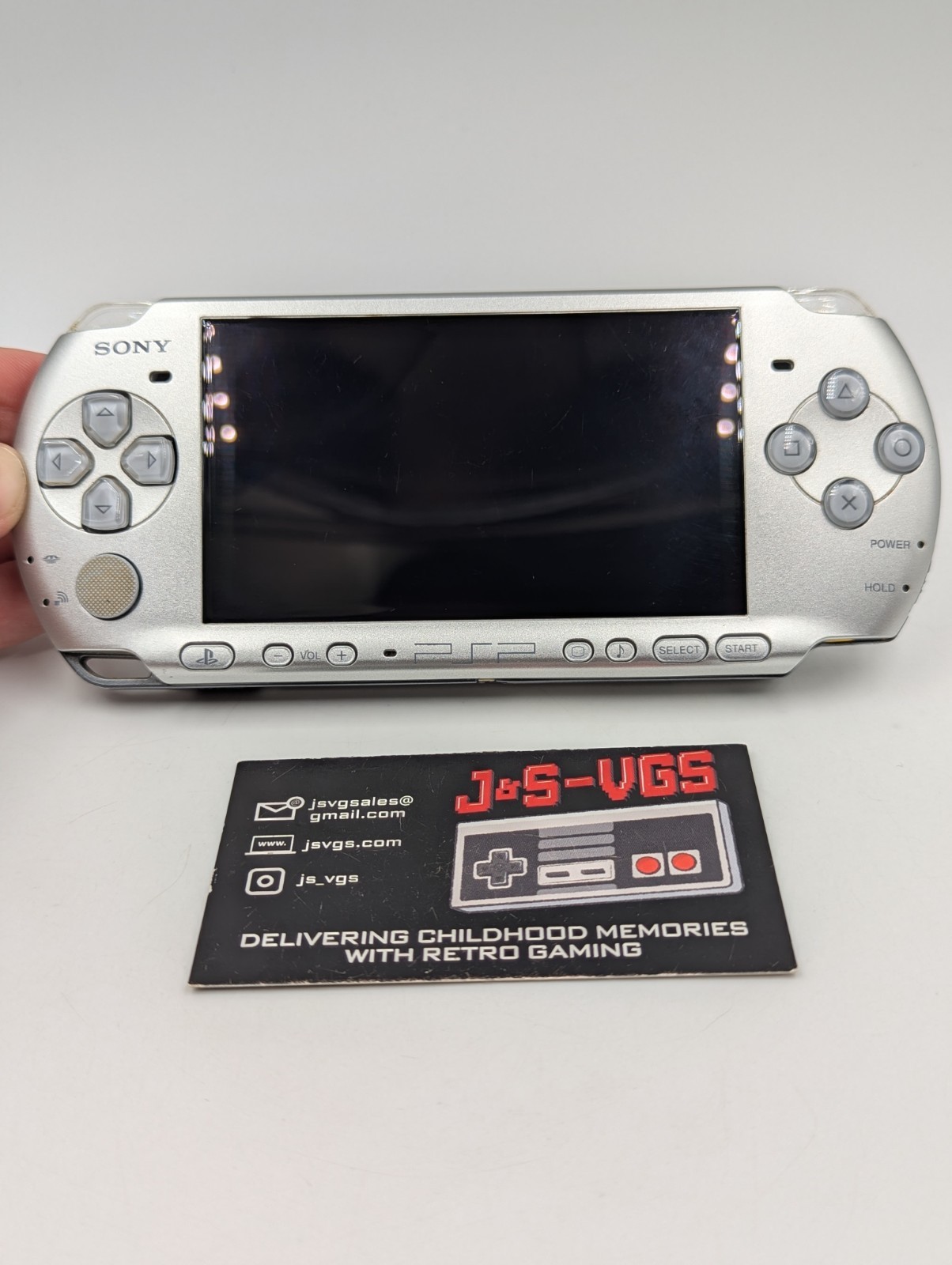 Sony PSP 3000 Silver Console w/ Charger Tested Working PlayStation Portable