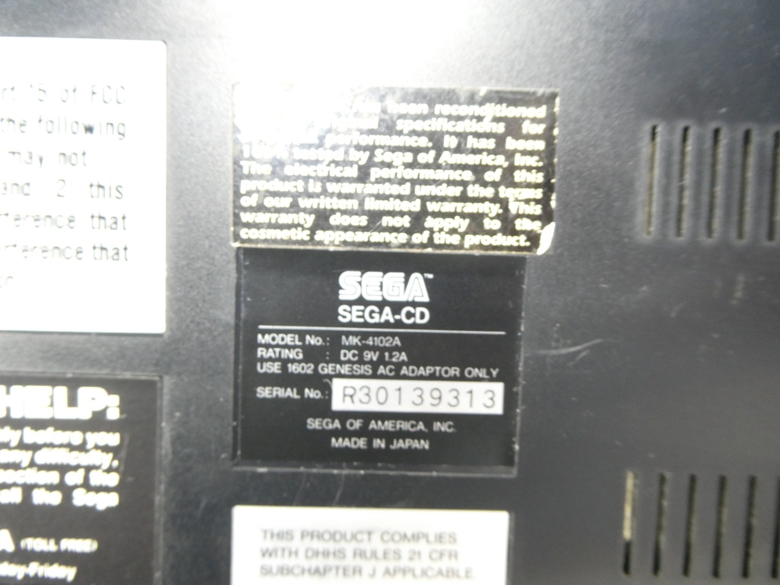 Sega CD Video Game System Console with Sega Genesis Seller reconditioned