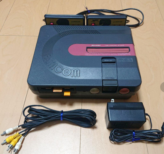 SHARP Twin Famicom NES AN-500B. Black x Red Rare Retro Game working tested