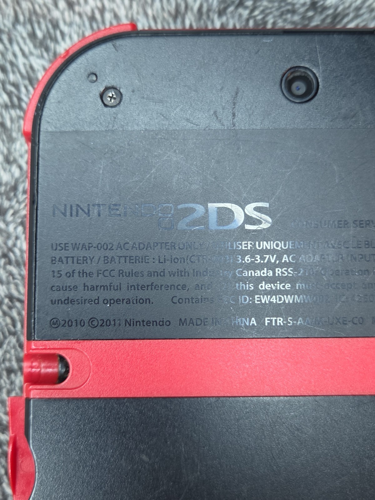 Nintendo 2DS Black & Crimson Red System Tested And Working Console Only