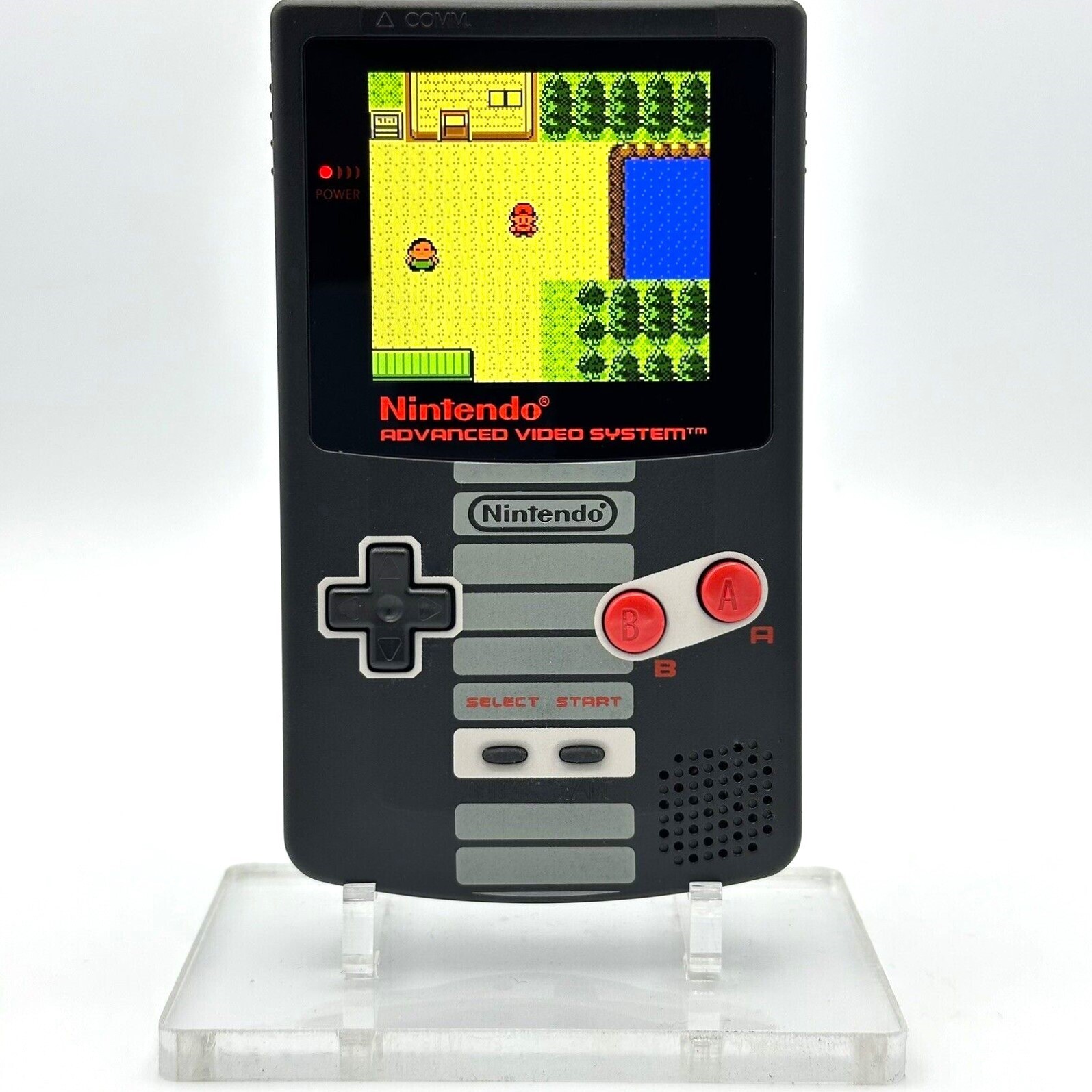 Nintendo Game Boy Color GBC IPS Q5 Laminated Backlight Backlit Mod Black Red NES