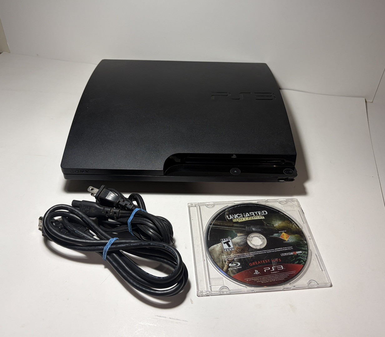Sony Playstation 3 PS3 Slim CECH-3001A 160GB Console Tested Working – Cables