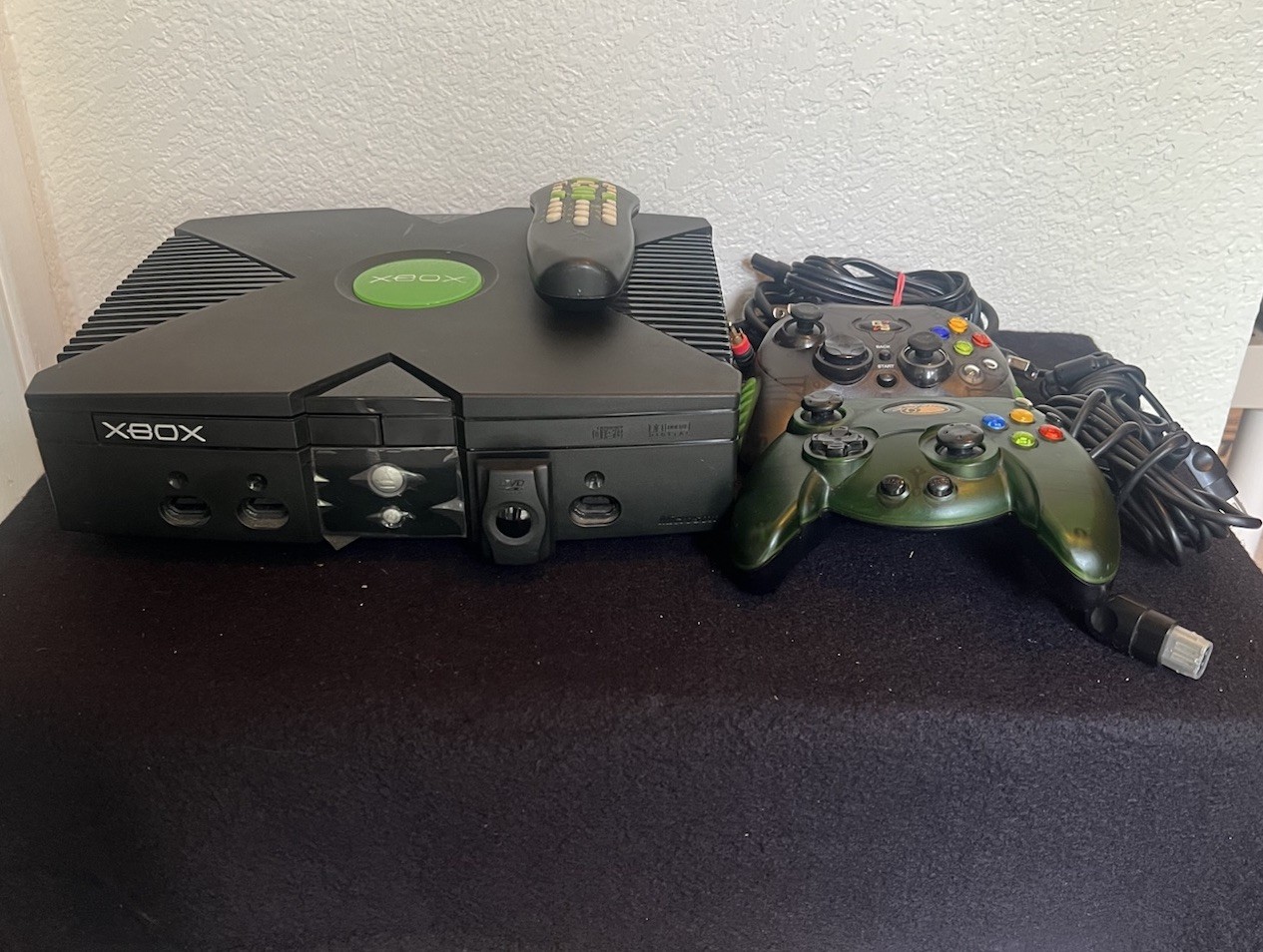 Xbox Original Console Bundle Controllers, DVD Playback Dongle/remote, Cables