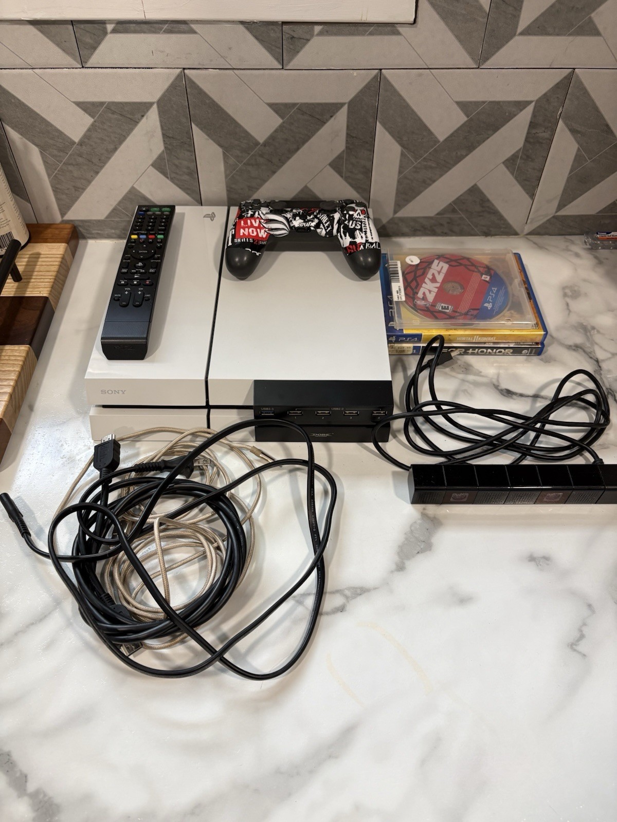 Sony PlayStation 4 PS4 500GB Console with Controller – Glacier White Bundle!