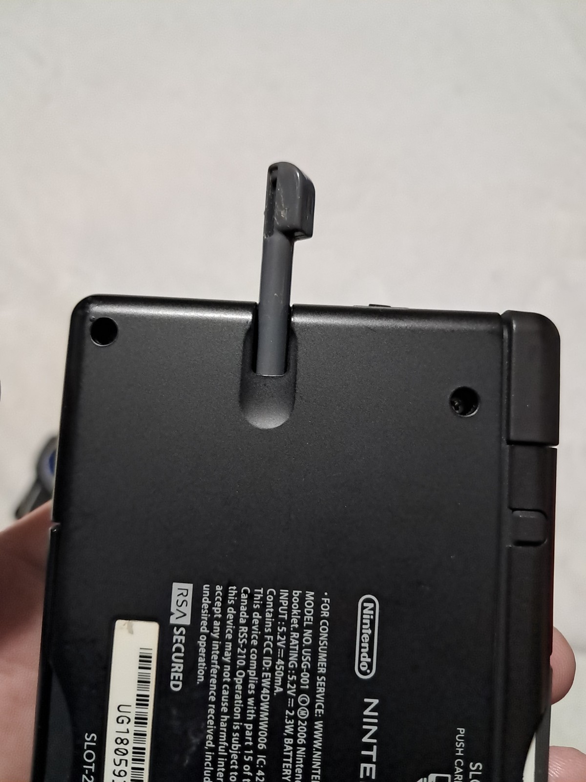Nintendo DS Lite Handheld System Cobalt Black No Charger 4 Games Loose Hinge
