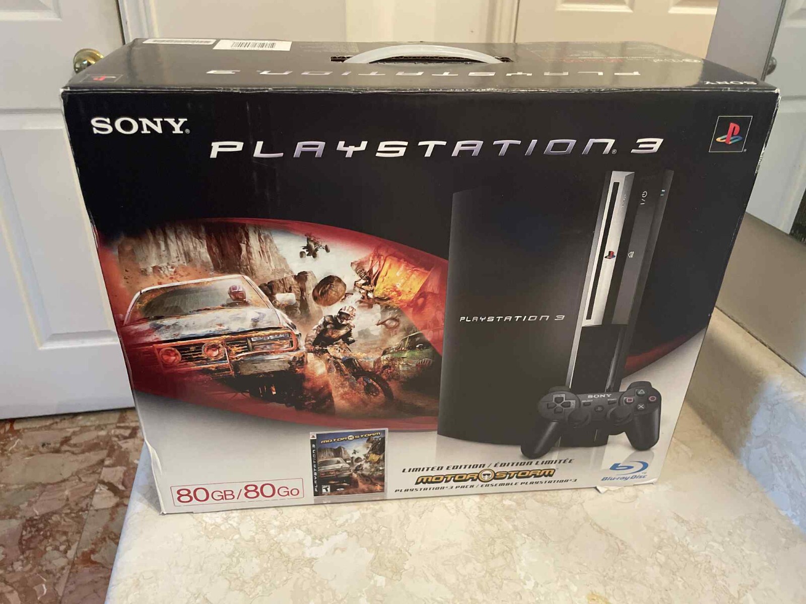 Sony PlayStation 3 PS3 MotorStorm Bundle 80GB Piano Black Console CIB LIKE NEW
