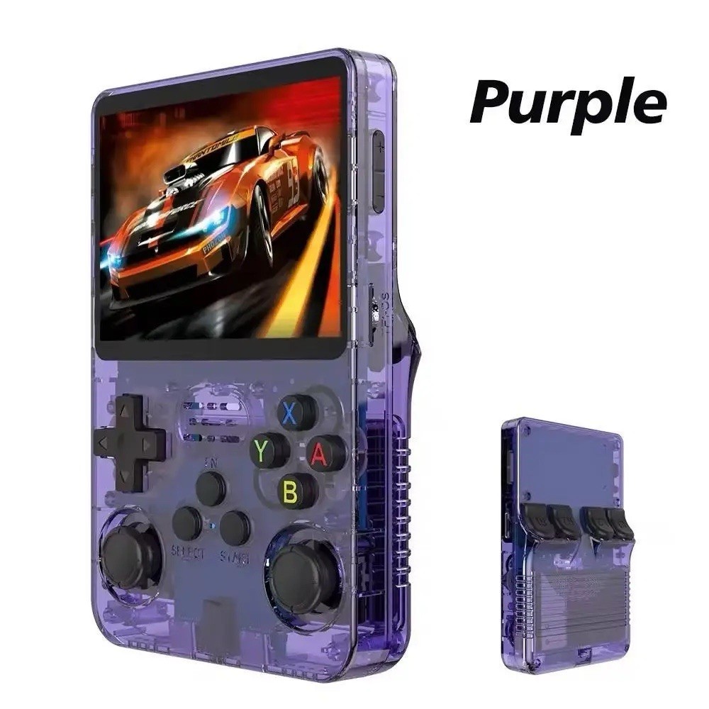 Purple Handheld Video Game Console with Color Display & Headphone Jack