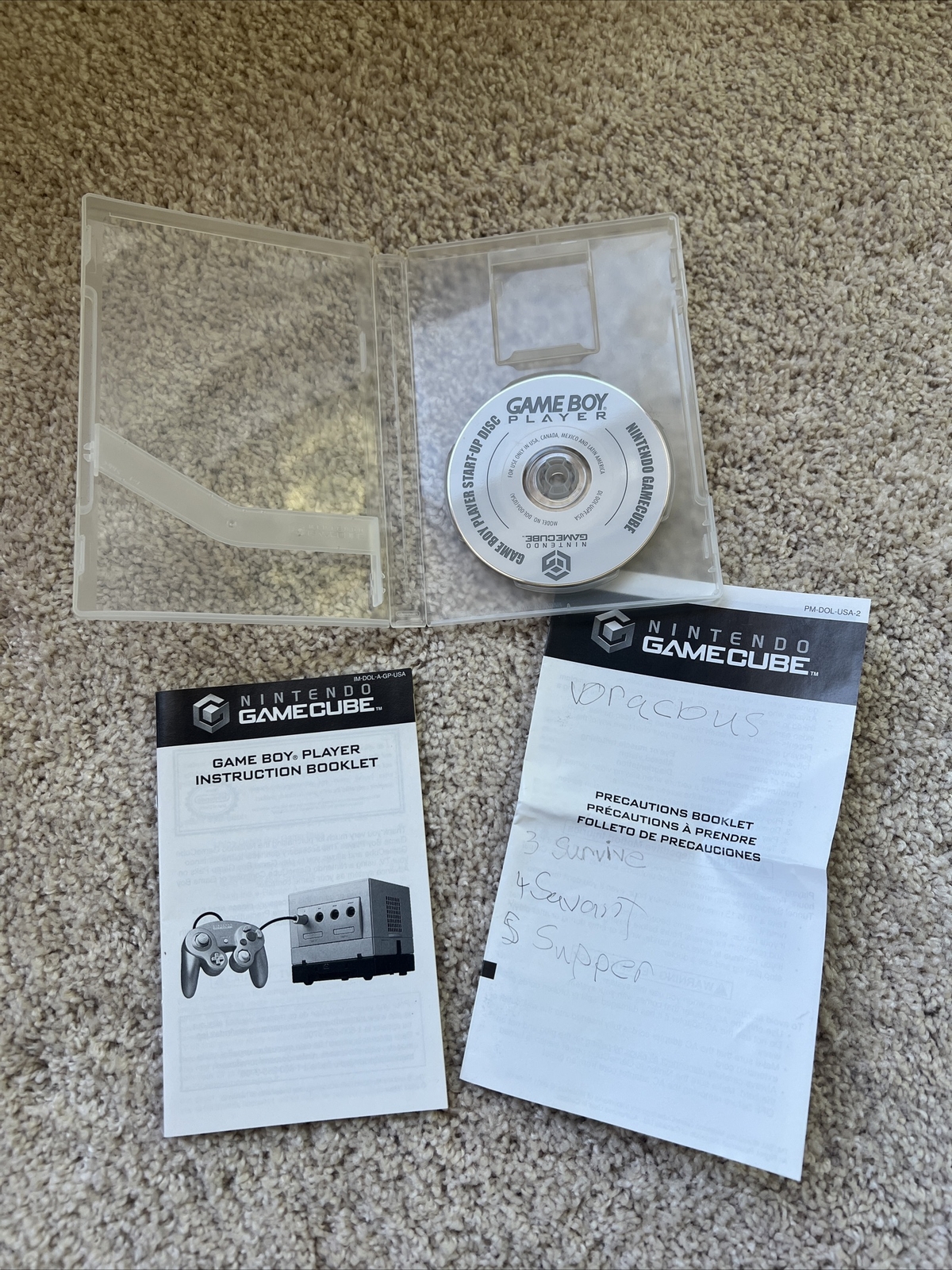 Nintendo GameCube Gameboy Player Start Up Disc With Case And Manual
