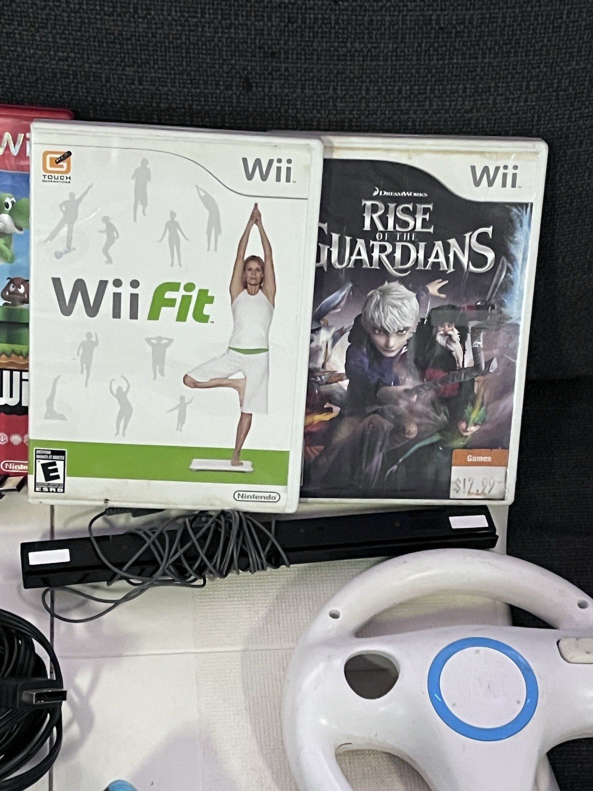 Nintendo Wii Mini Red Bundle With 4 Controllers, Wii Balance Board And Games