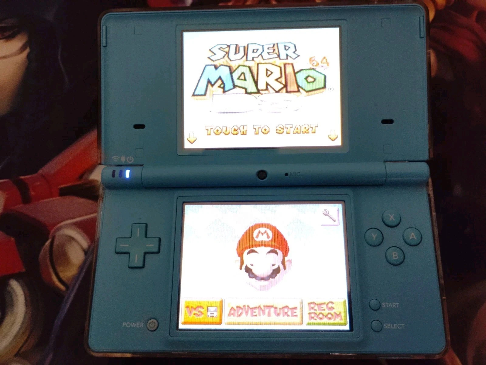 Nintendo DSi Handheld Game Console Light Blue W/Stylus And RARE Shell READ