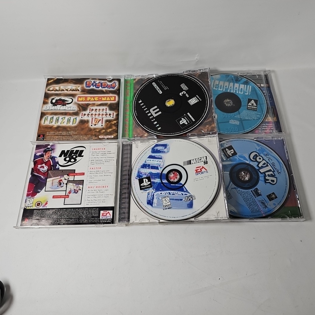 Sony PS1 Original SCPH-1001 Console Bundle-Tested & Works + 4 Random Games