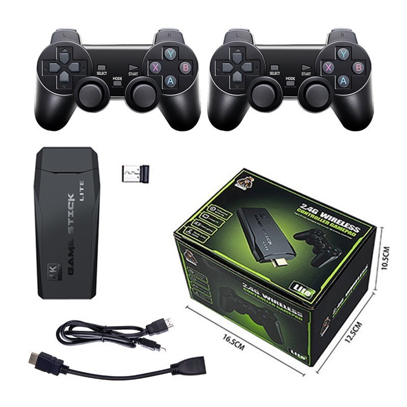 10pcs/lot dhl free M8 Video Game Console Retro TV Stick 64G 4K 2.4G 10000+Games