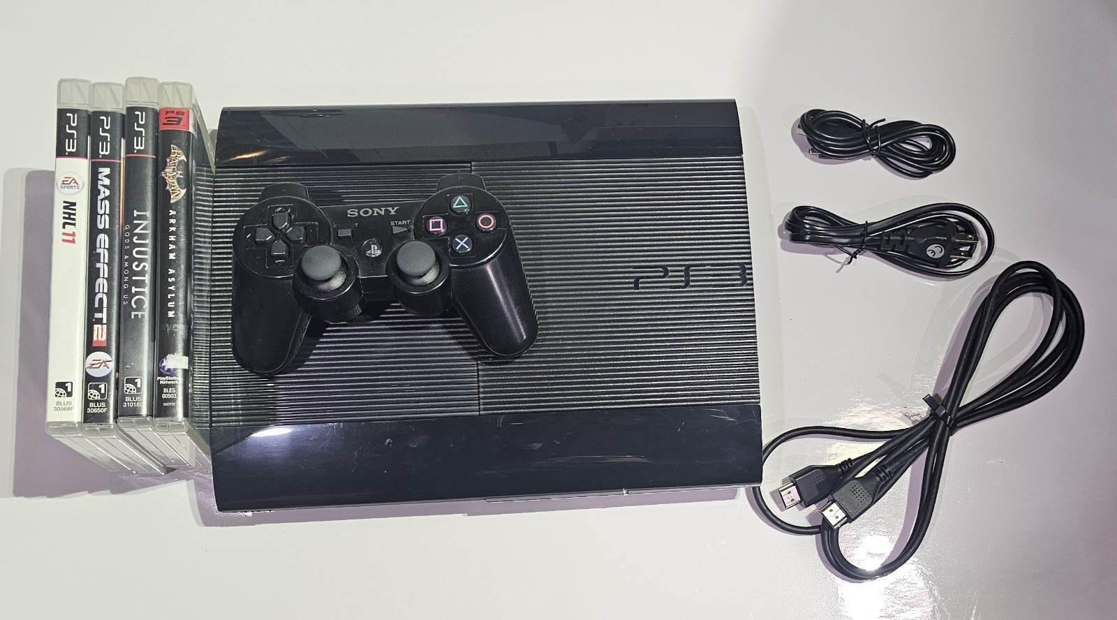 Sony PlayStation 3 PS3 Super Slim CECH-4001B Console Restored In/Out 500GB