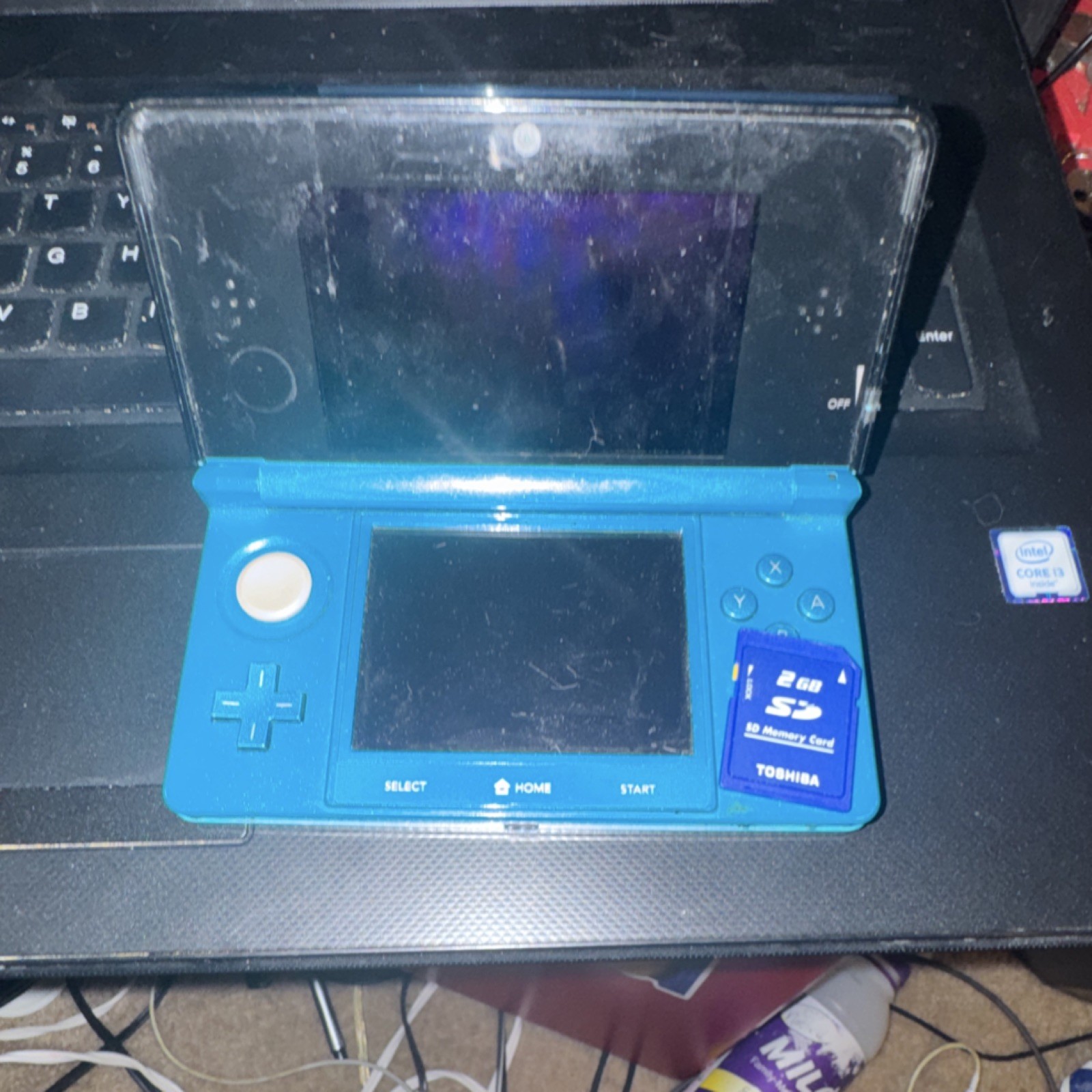 Nintendo 3DS Blue Handheld Console w/2GB SD Card, charging cable – No Stylus